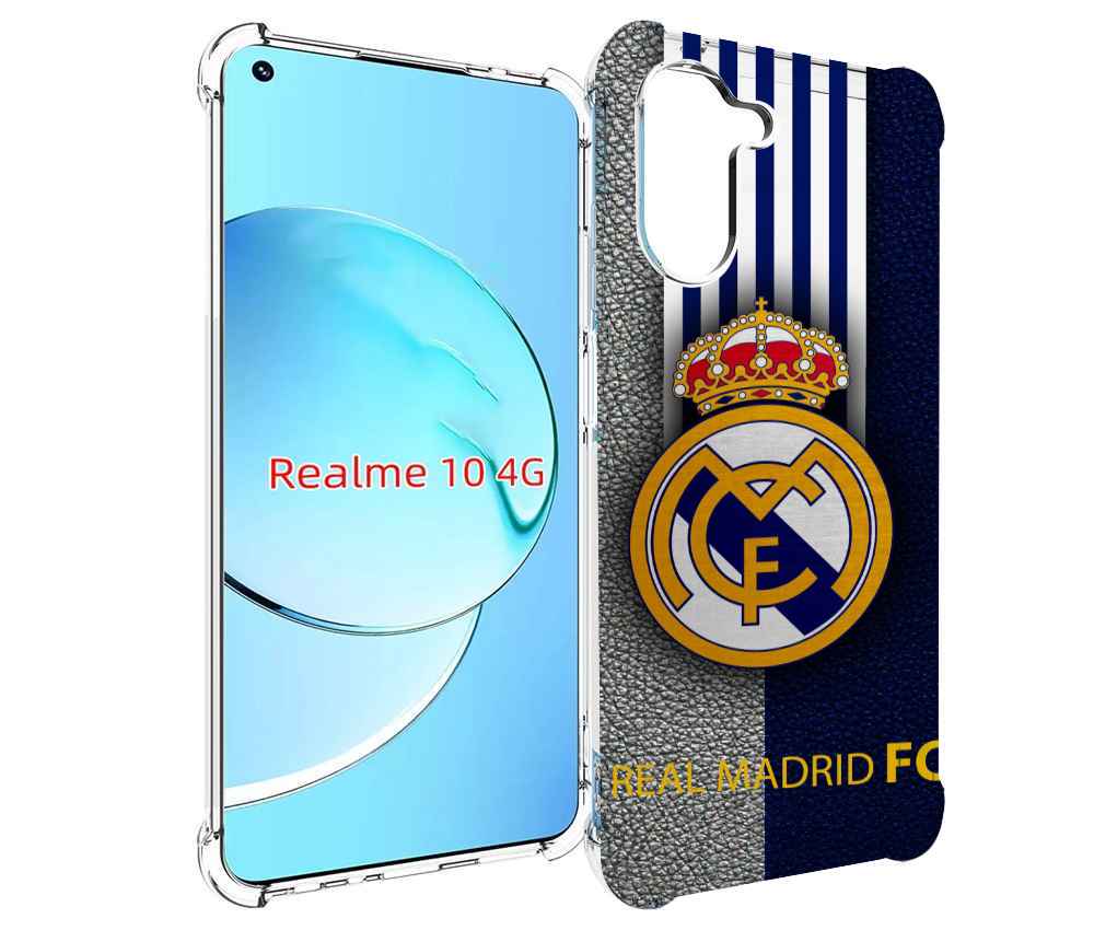 

Чехол MyPads фк реал мадрид мужской для Realme 10, Прозрачный, Tocco