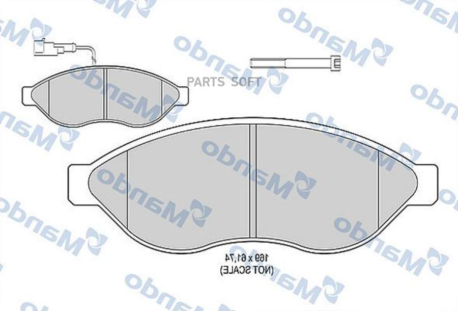 

Колодки тормозные PEUGEOT Boxer CITROEN Jumper (06-) передние (4шт.) MANDO