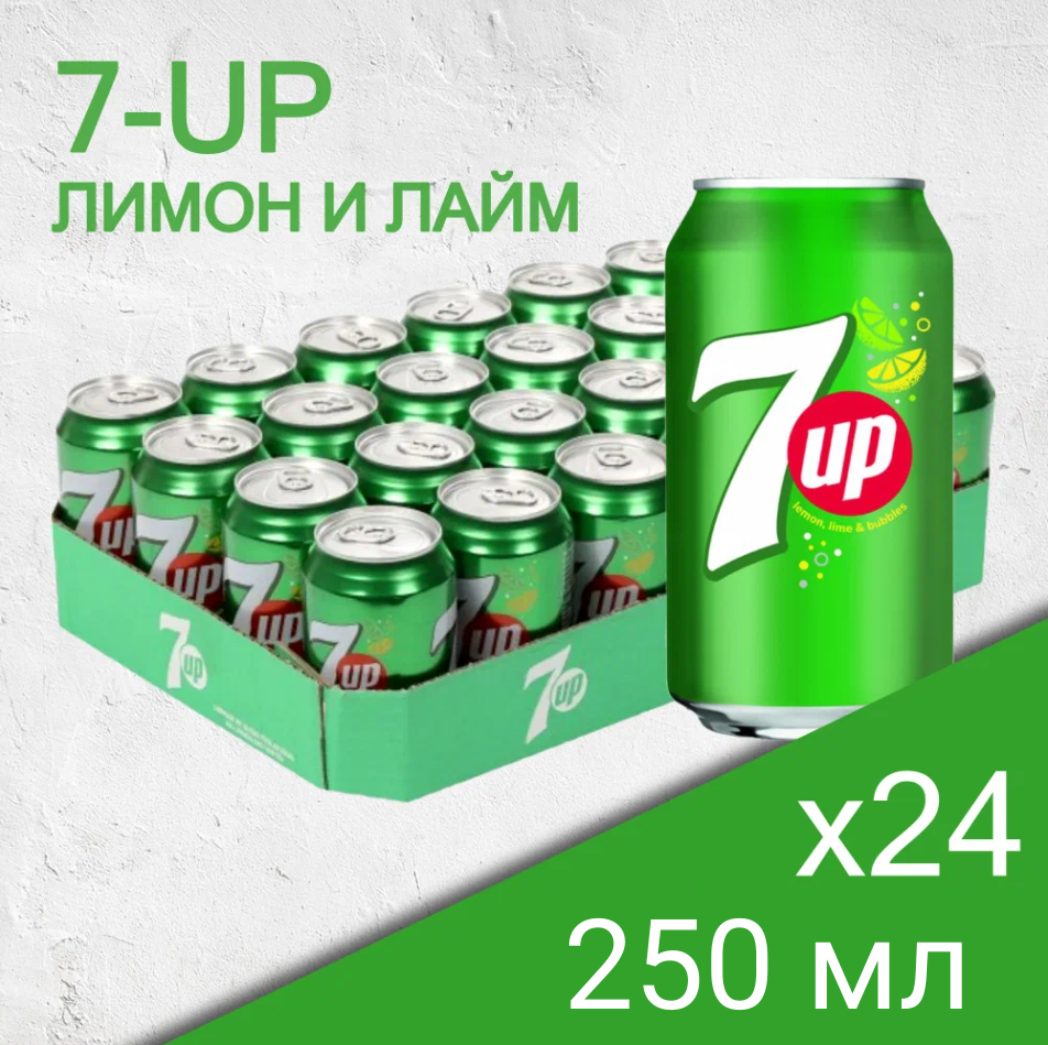 Напиток газированный 7up, 0,25 л х 24 шт