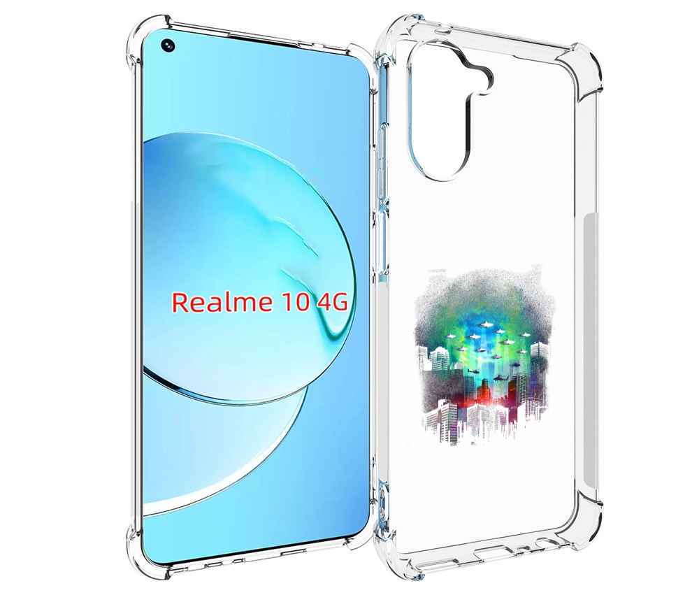 

Чехол MyPads город в свечении для Realme 10, Прозрачный, Tocco