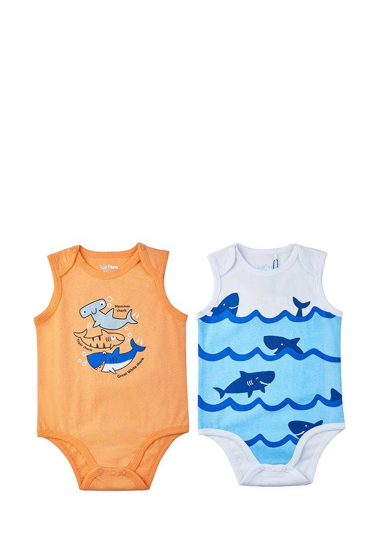 

Боди детское Kari Baby SS23B16301009, оранжевый; белый, 68, SS23B16301009