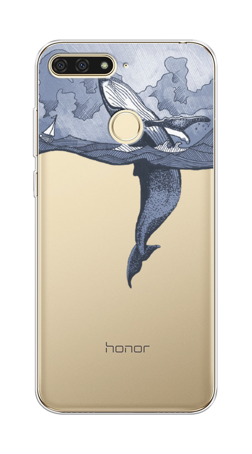 

Чехол Awog на Huawei Y6 Prime 2018 "Стекло в душе", Белый;серый;черный, 65750-7
