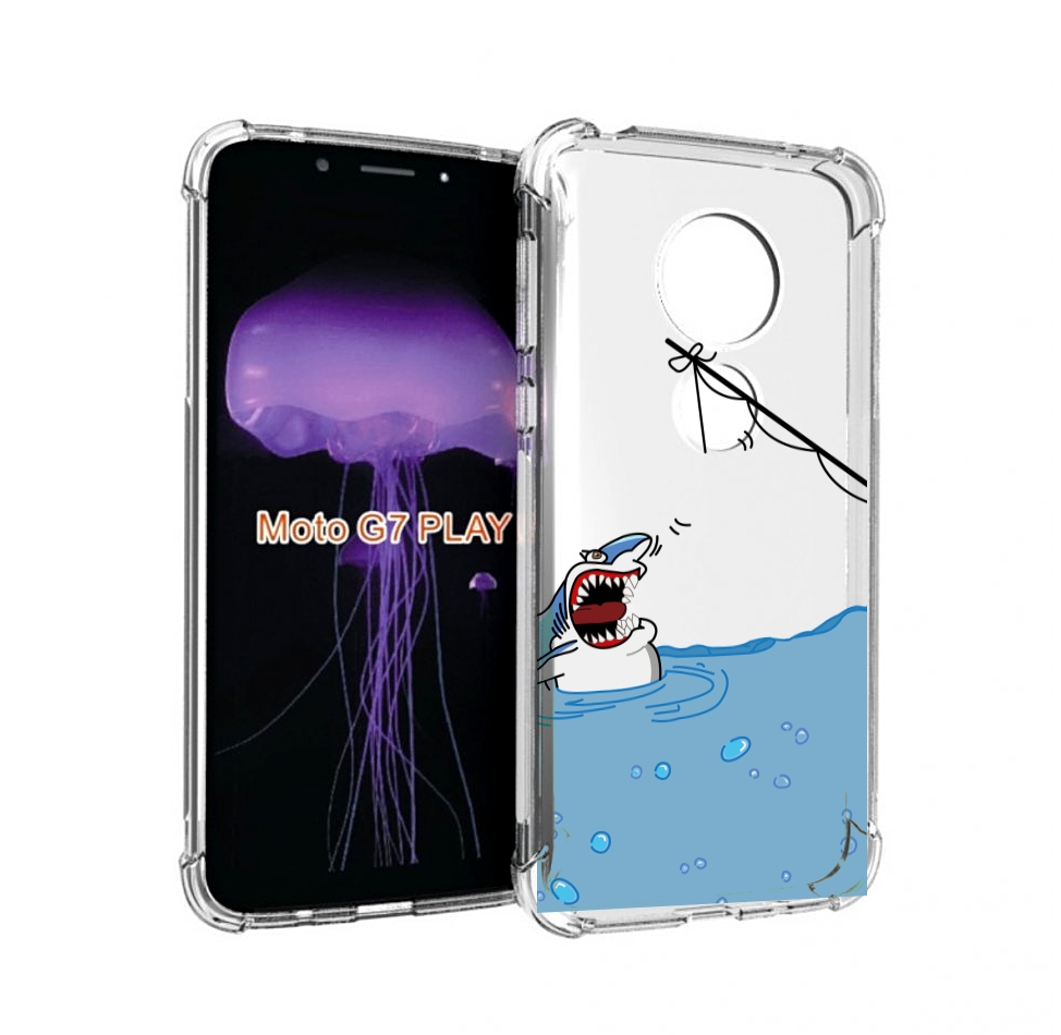

Чехол MyPads акула-рисунок для Motorola Moto G7 Play, Прозрачный, Tocco