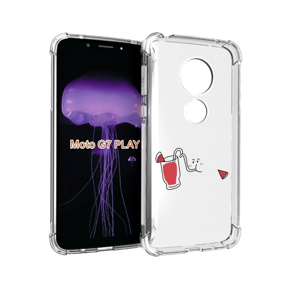 

Чехол MyPads арбузный-напиток для Motorola Moto G7 Play, Прозрачный, Tocco
