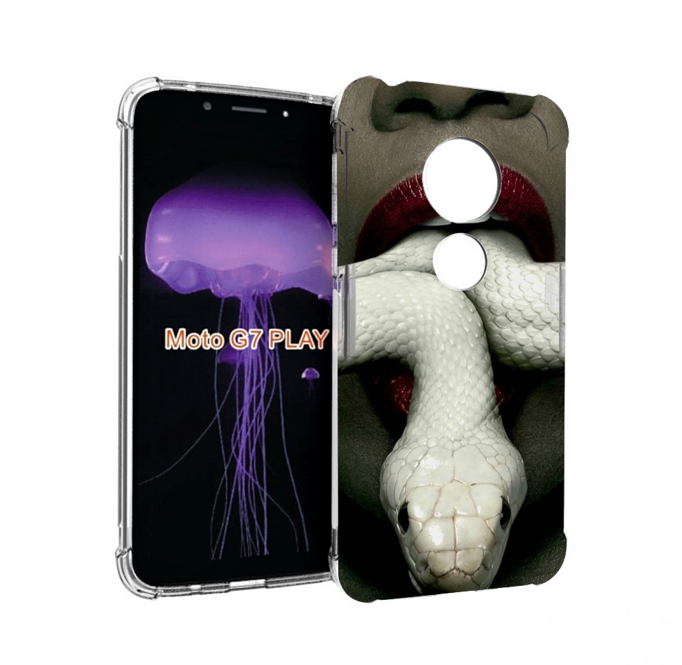 

Чехол MyPads белая-змея для Motorola Moto G7 Play, Прозрачный, Tocco