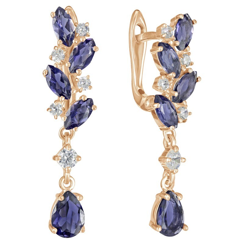 

Серьги из серебра с иолитом LAZURIT-ONLINE 8423PG, 8423PG