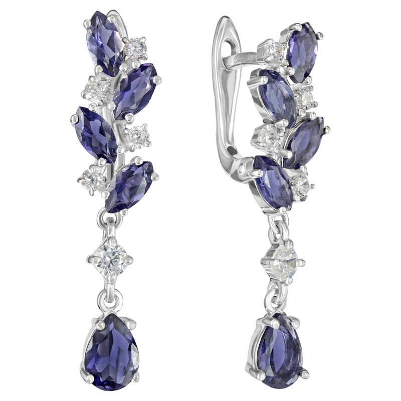 

Серьги из серебра с иолитом LAZURIT-ONLINE 8423WR, 8423WR