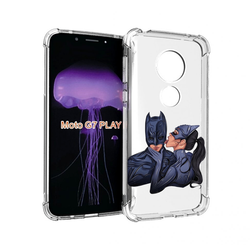 Чехол MyPads бетман-и-кошка для Motorola Moto G7 Play