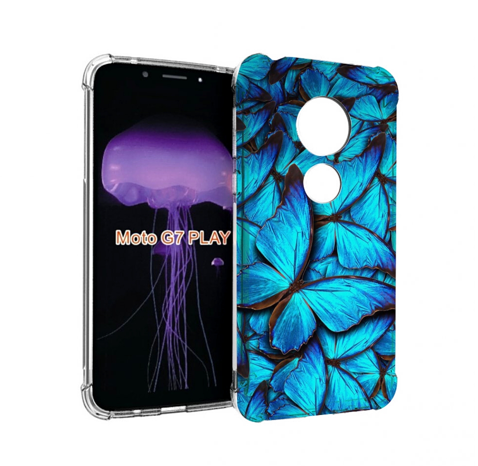

Чехол MyPads бирюзовые бабочки для Motorola Moto G7 Play, Прозрачный, Tocco
