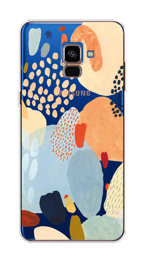 

Чехол на Samsung Galaxy A8 2018 "Необычная абстракция", Бежевый;голубой, 25450-1