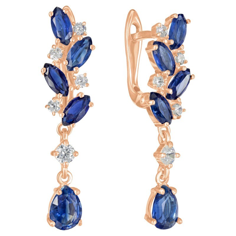 

Серьги из серебра с кианитом LAZURIT-ONLINE 8424RG, 8424RG