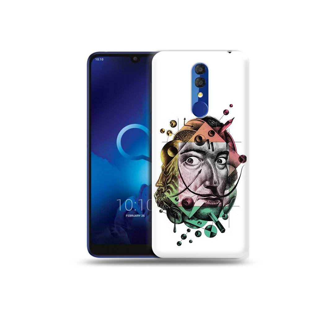 

Чехол MyPads Tocco для Alcatel 3L 5039D (2019) разноцветное лицо абстракция, Прозрачный, Tocco