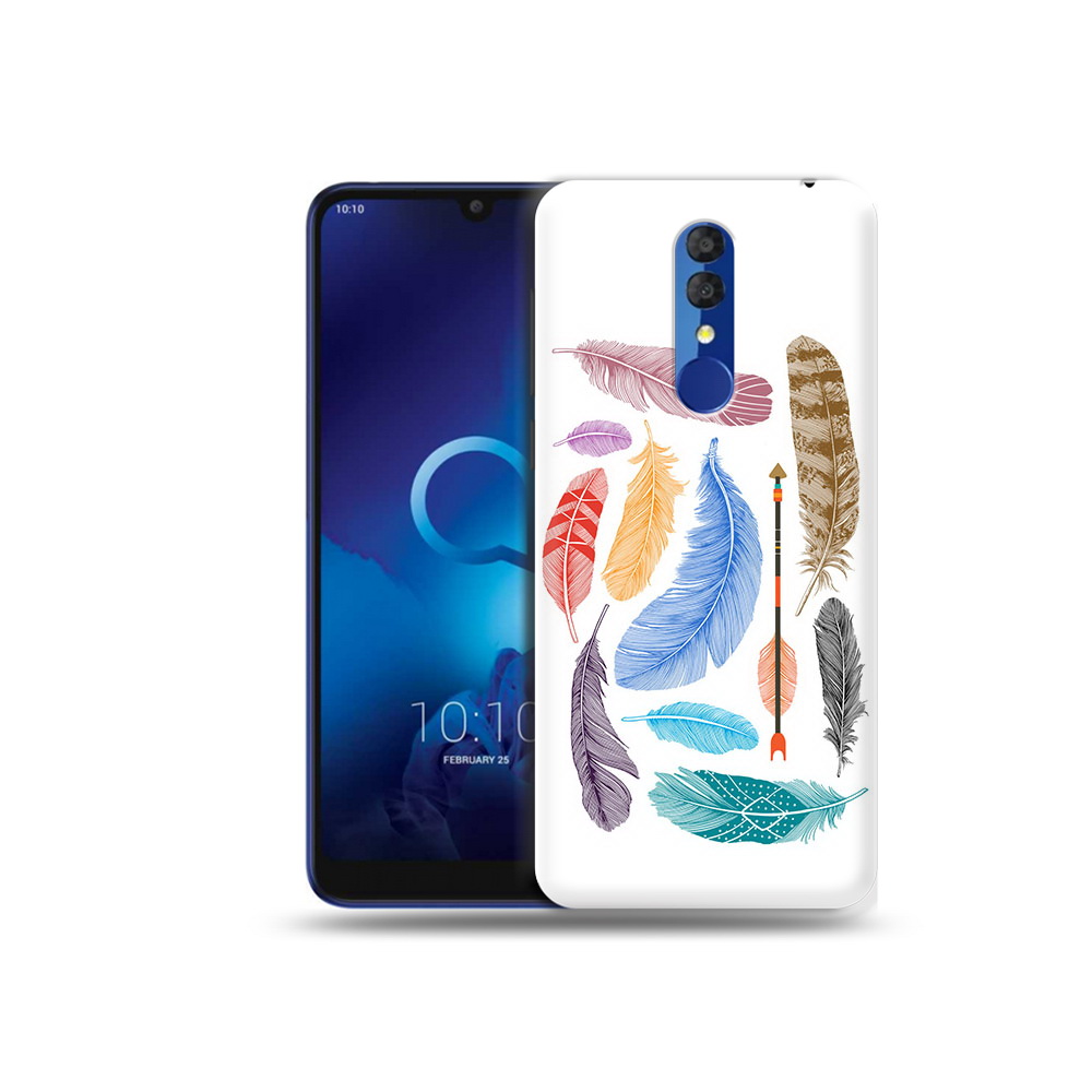 

Чехол MyPads Tocco для Alcatel 3L 5039D (2019) разноцветные перья (PT227139.667.572), Прозрачный, Tocco