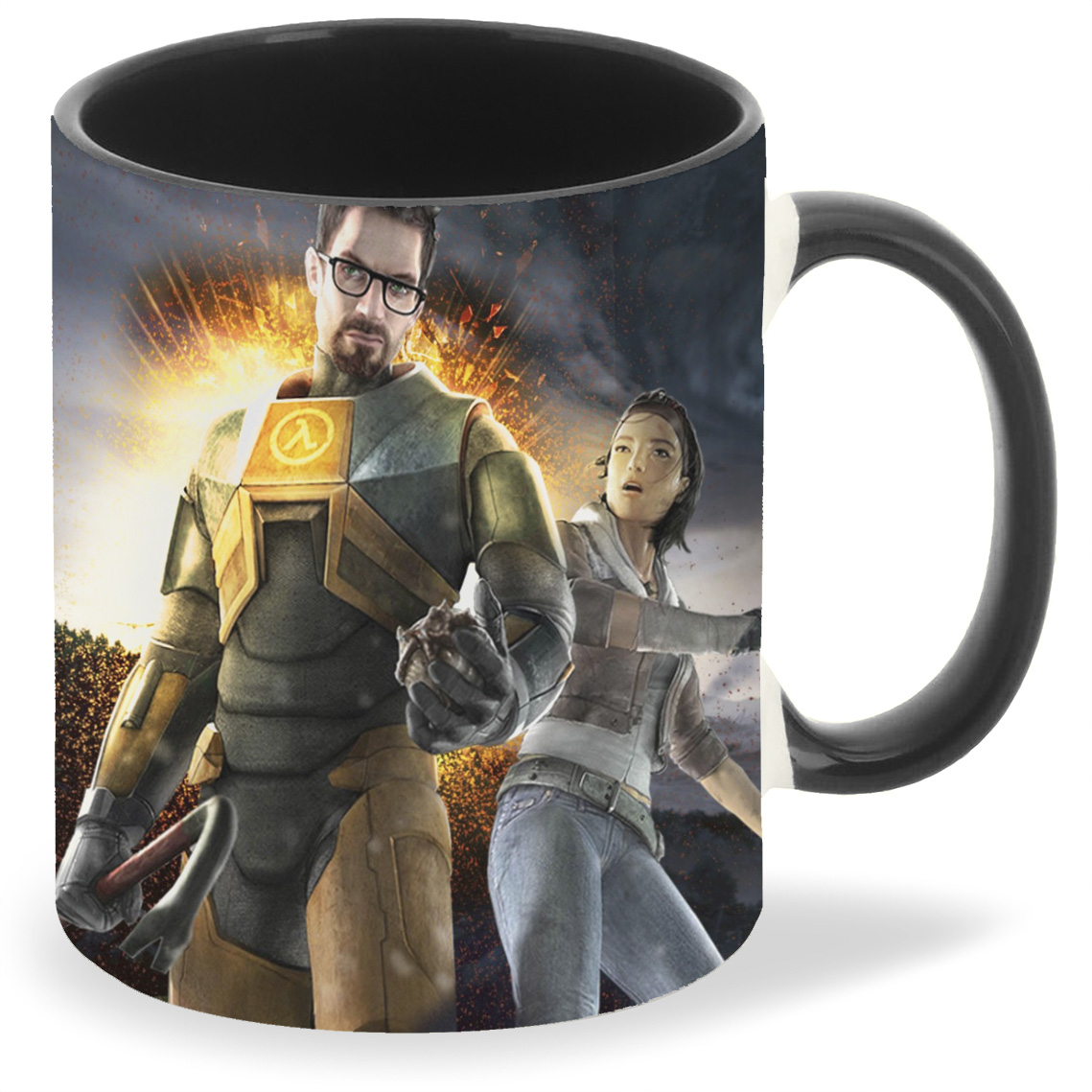 фото Кружка черная coolpodarok half life халф лайф