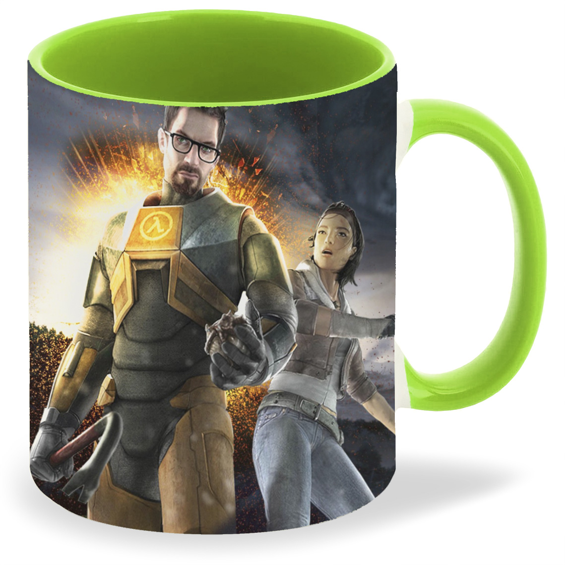 

Кружка салатовая CoolPodarok Half life Халф лайф