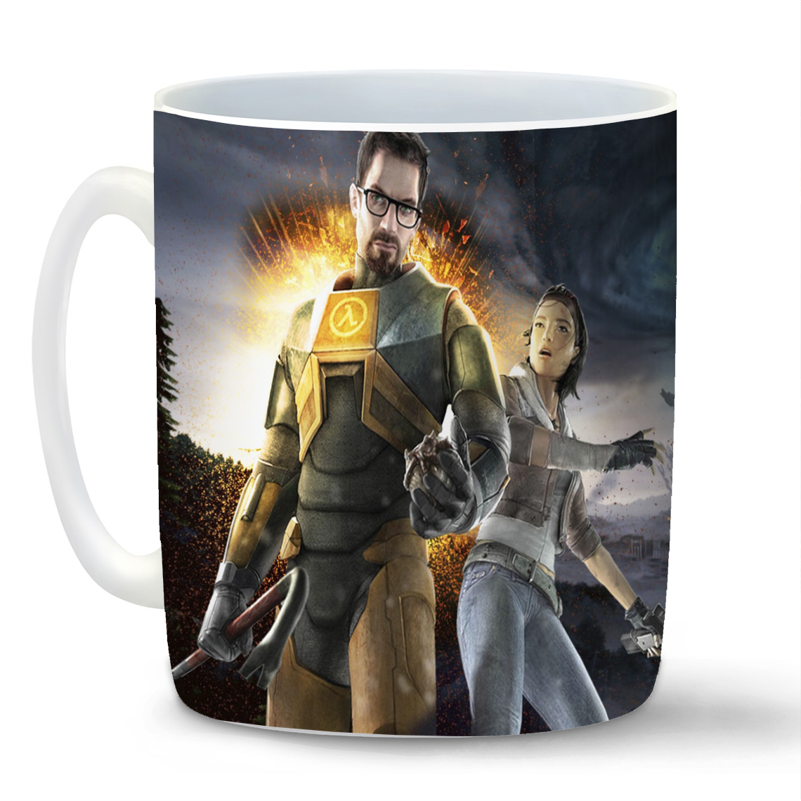 

Кружка белая CoolPodarok Half life Халф лайф