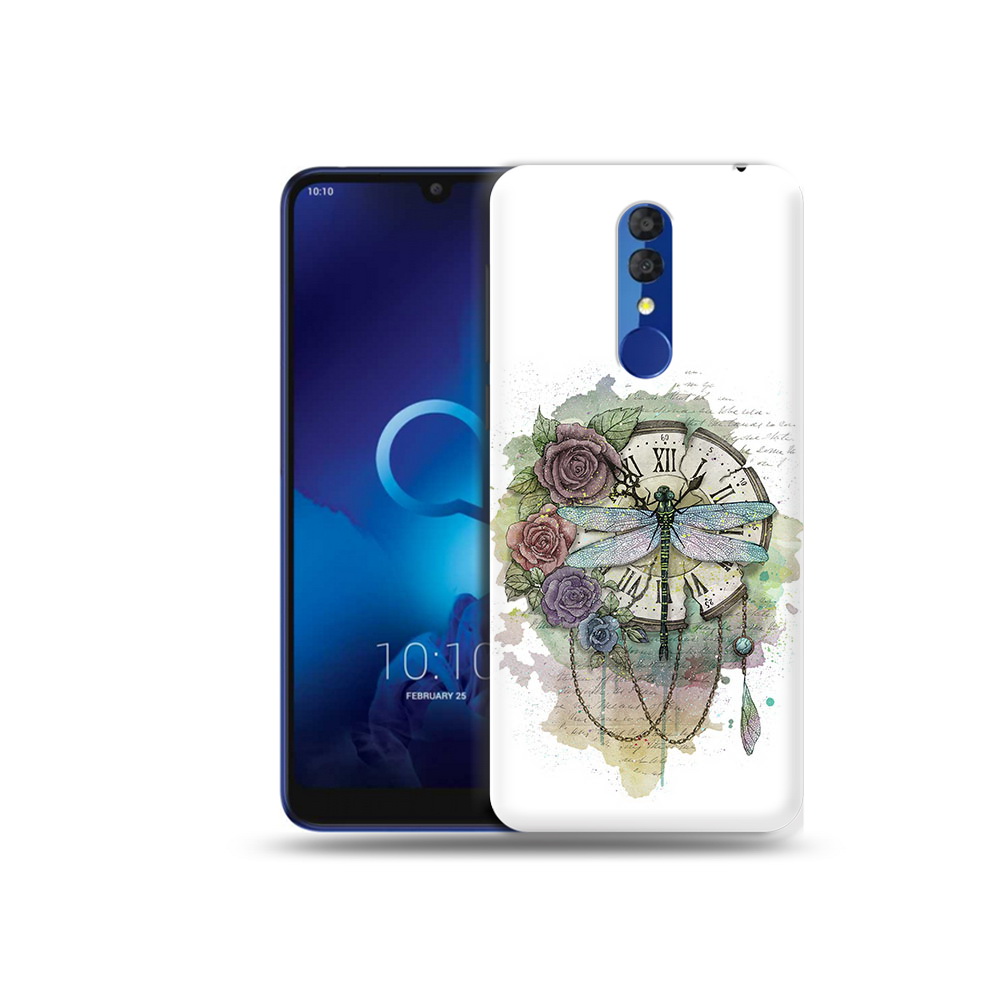 Чехол MyPads Tocco для Alcatel 3L 5039D (2019) старинные часы в цветах (PT227139.667.621)
