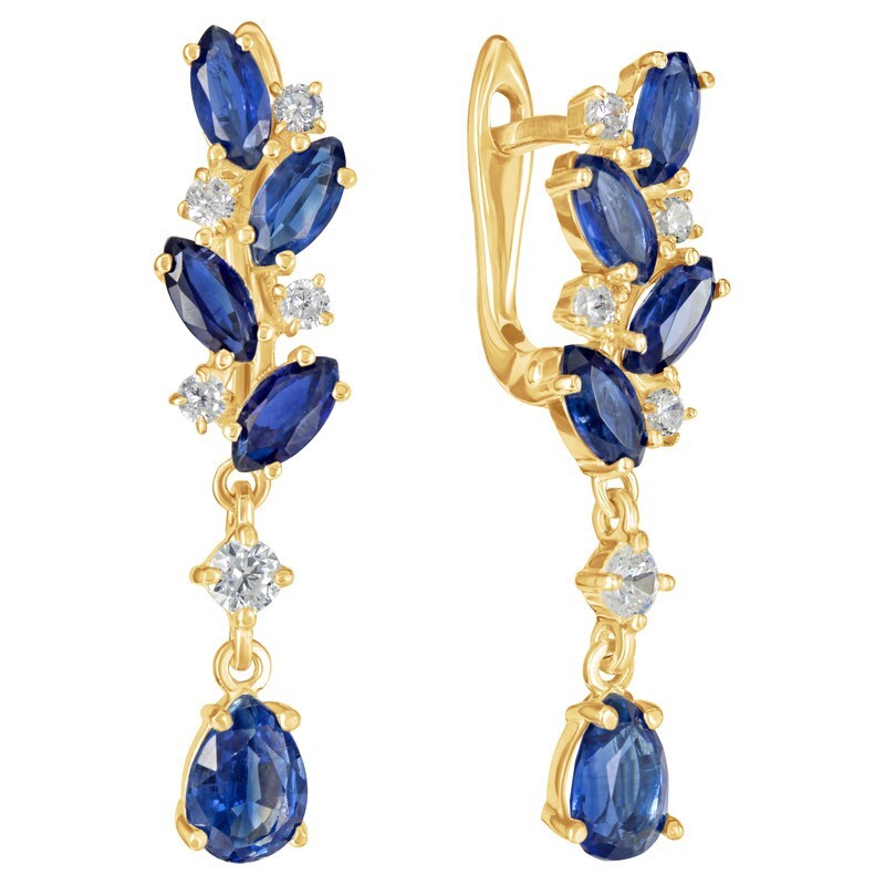 

Серьги из серебра с кианитом LAZURIT-ONLINE 8424YG, 8424YG