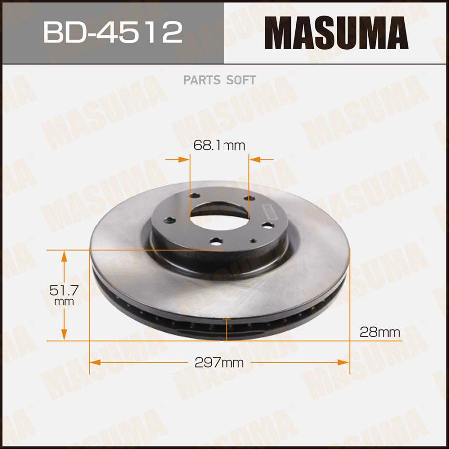 

MASUMA 'BD4512 Диск торм. пер.вент.[297x26] 5 отв. 1шт