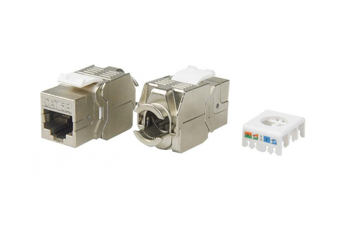 Hyperline KJ8-8P8C-C5e-180-TLS-SH-F-WH Вставка Keystone Jack RJ-45(8P8C), категория 5e, эк