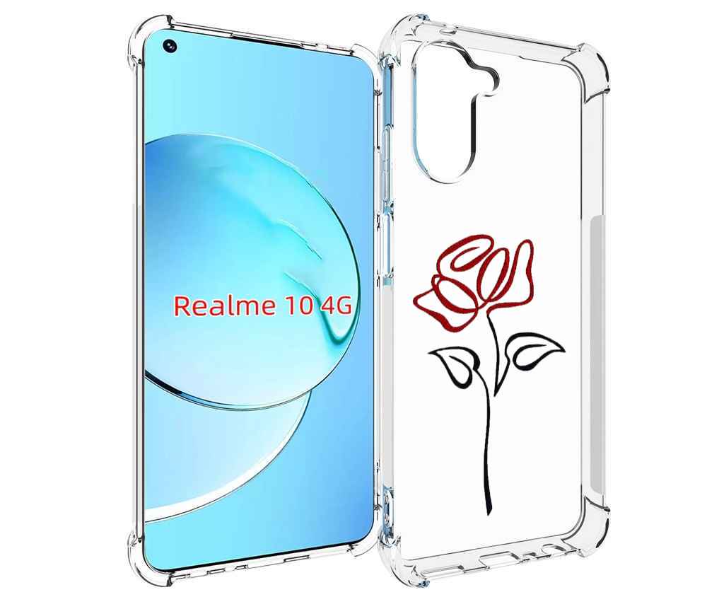 

Чехол MyPads цветок в одну линию для Realme 10, Прозрачный, Tocco