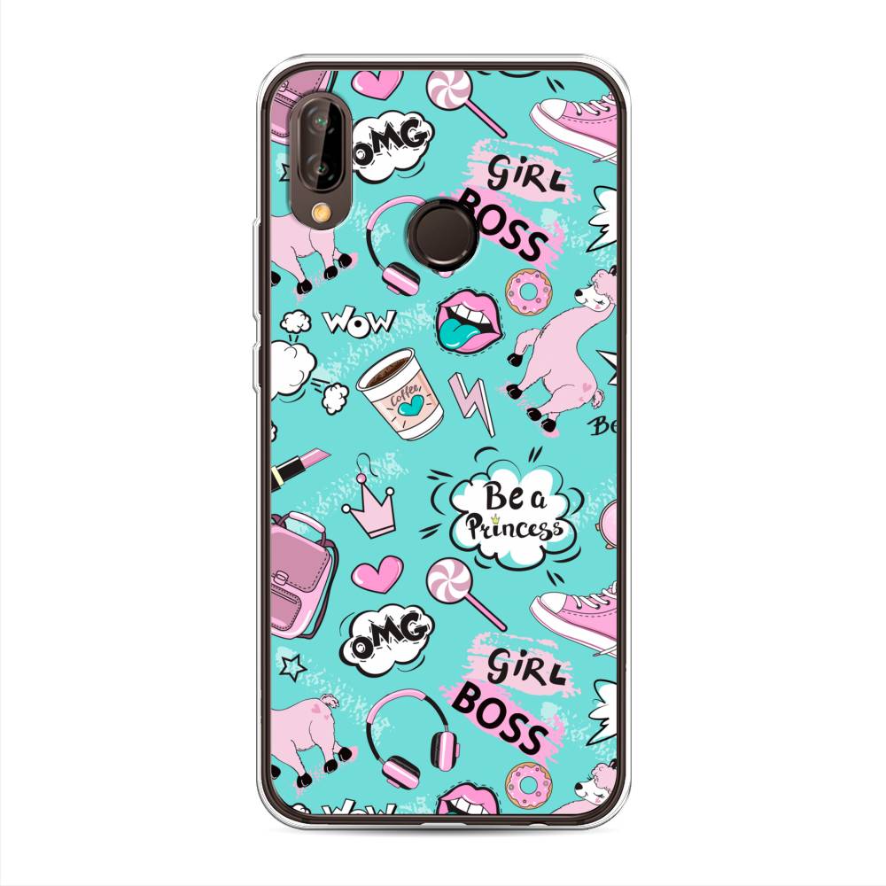 

Чехол Awog на Huawei Nova 3 "Стильная лама", Голубой;белый;розовый, 66150-1