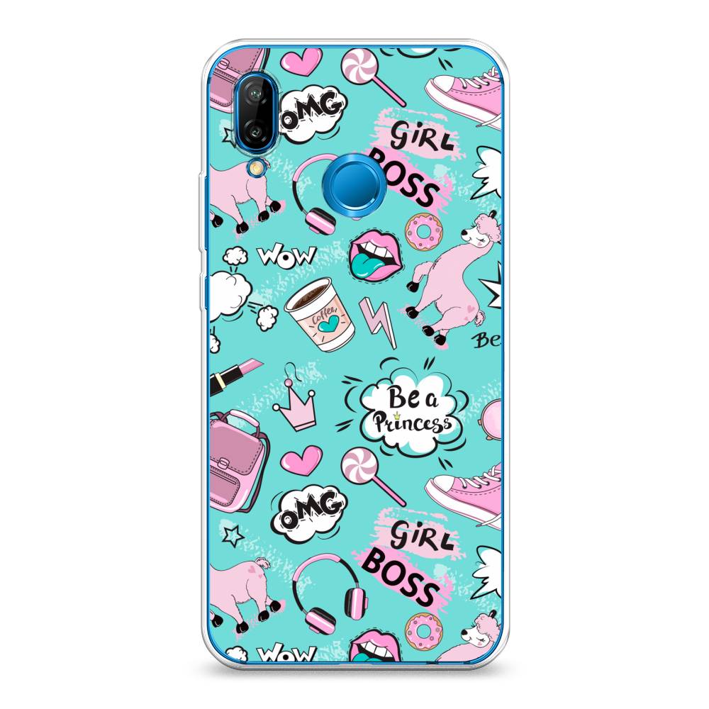 

Чехол Awog на Huawei Nova 3E "Стильная лама", Голубой;белый;розовый, 65650-1