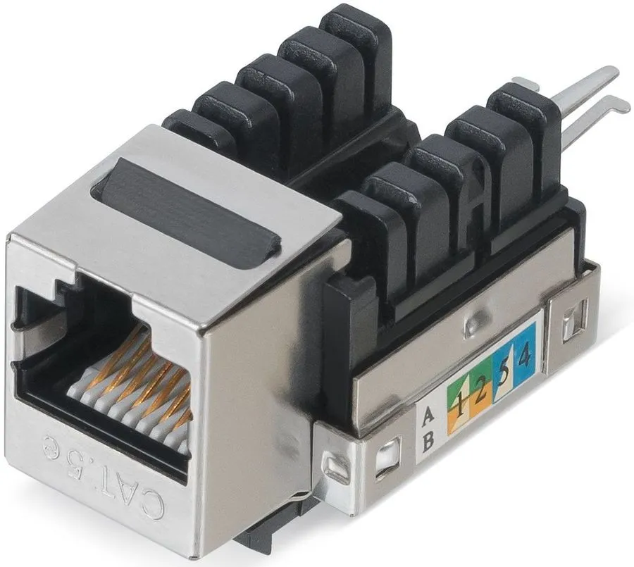 Модуль Hyperline WRLine WR-KJ-RJ45-C5E-SH-90 информ. KeystoneRJ45 1 кат.5E FTP черн.
