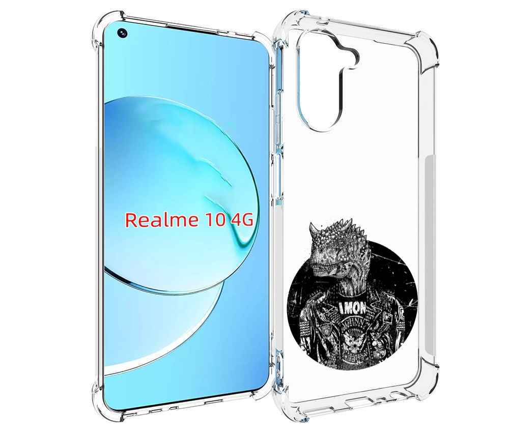

Чехол MyPads динозавр в куртке для Realme 10, Прозрачный, Tocco