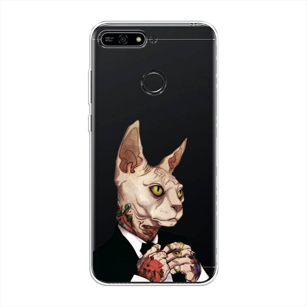 

Чехол Awog на Honor 7A Pro "Татуированный сфинкс", Бежевый;черный;красный, 65450-7