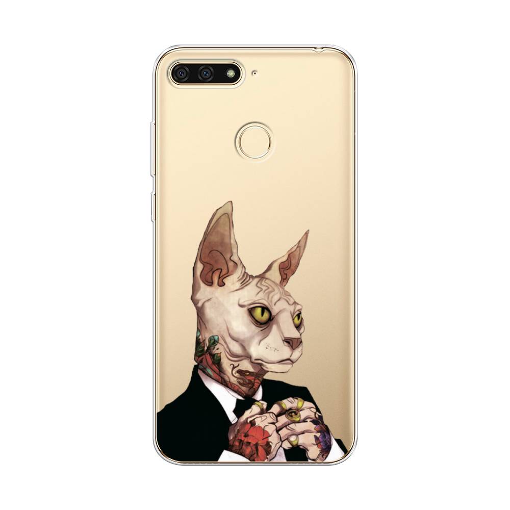 

Чехол Awog на Honor 7C "Татуированный сфинкс", Бежевый;черный;красный, 64550-7