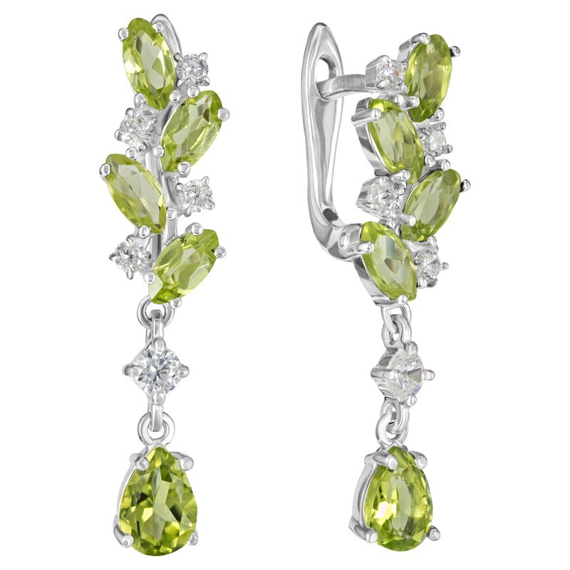 

Серьги из серебра с хризолитом LAZURIT-ONLINE 8427AG, 8427AG
