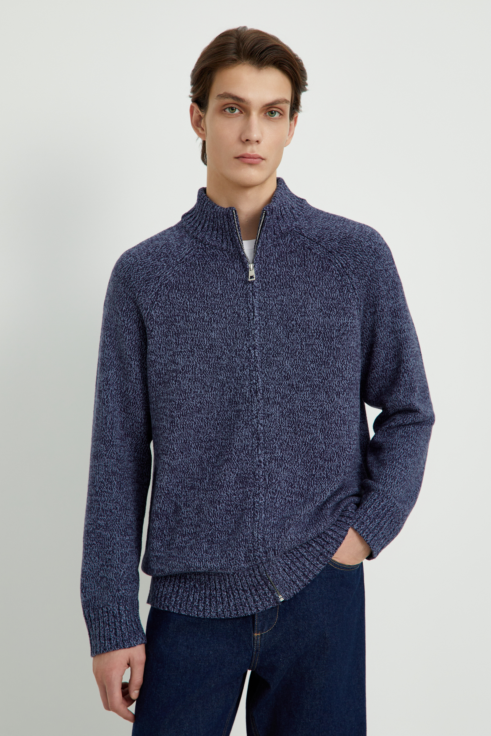 

Кардиган мужской Finn Flare FWE21121 синий 2XL, FWE21121