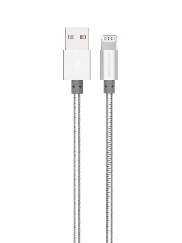 

Дата-кабель More choice K31i USB 2.1A для Lightning 8-pin металл 1м Silver, K31i