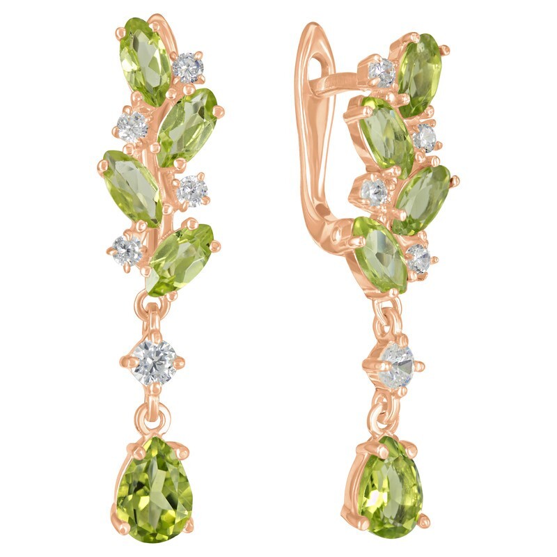 

Серьги из серебра с хризолитом LAZURIT-ONLINE 8427RG, 8427RG