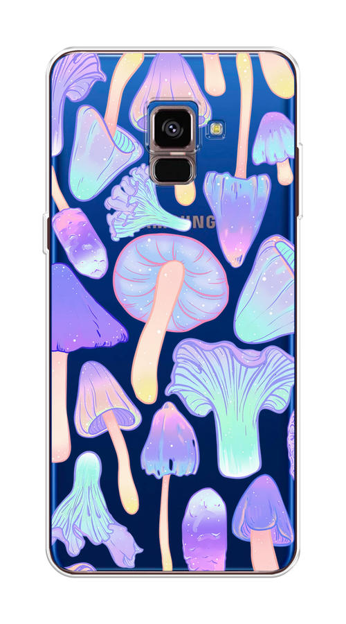 

Чехол на Samsung Galaxy A8 2018 "Пастельные грибы", Фиолетовый;голубой, 25450-1