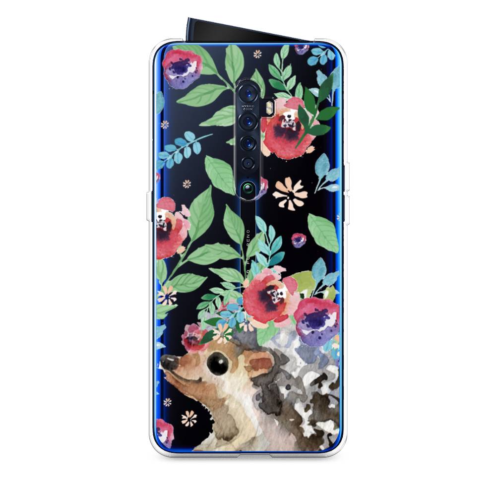 

Чехол Awog на Oppo Reno 2 "Ежик в цветах акварель", Разноцветный, 253550-2