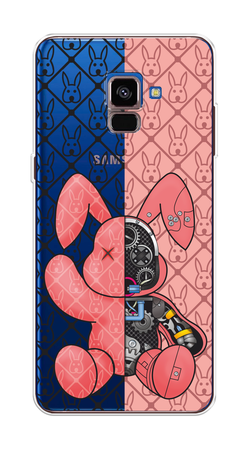 

Чехол на Samsung Galaxy A8 2018 "Киборг-заяц розовый", Розовый;прозрачный;черный, 25450-1
