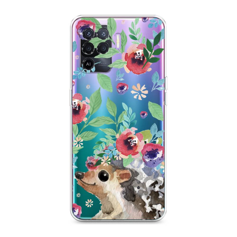 

Чехол Awog на Oppo Reno 5 Lite "Ежик в цветах акварель", Разноцветный, 255150-2