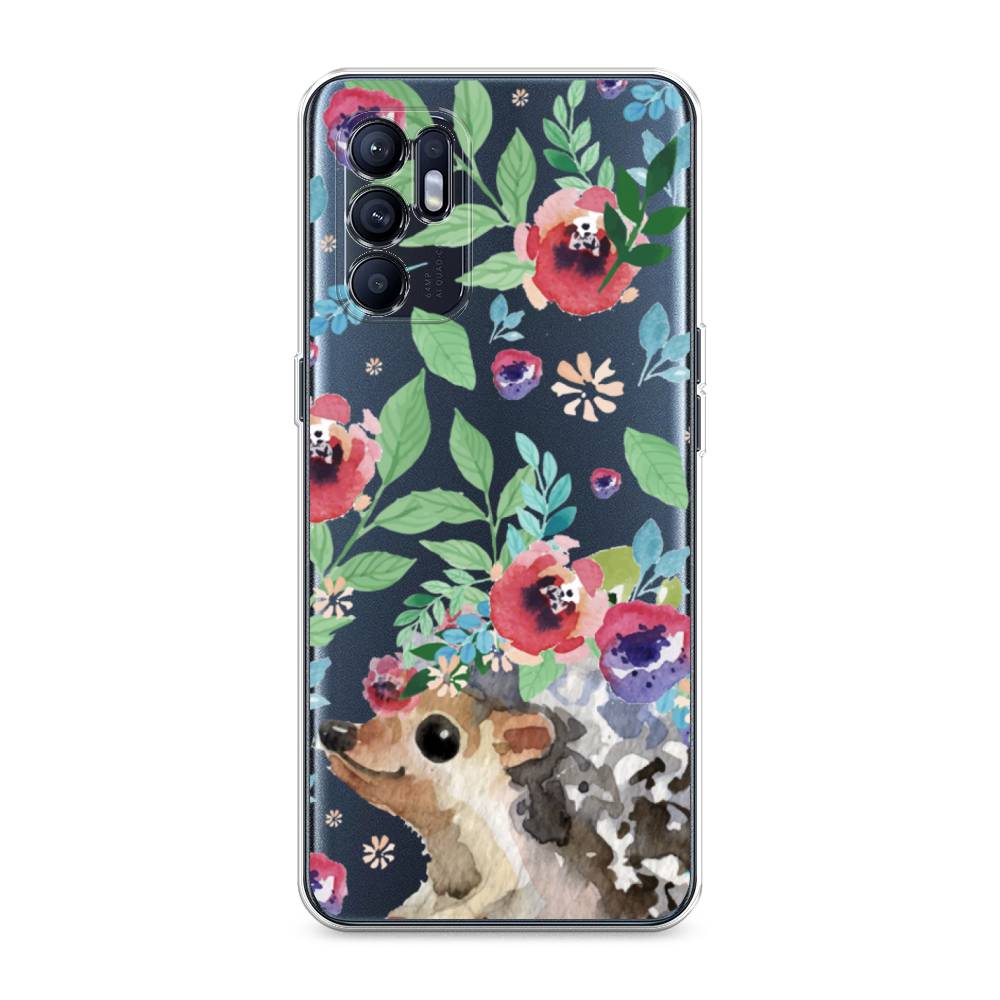 

Чехол Awog на Oppo Reno 6 4G "Ежик в цветах акварель", Разноцветный, 257850-2