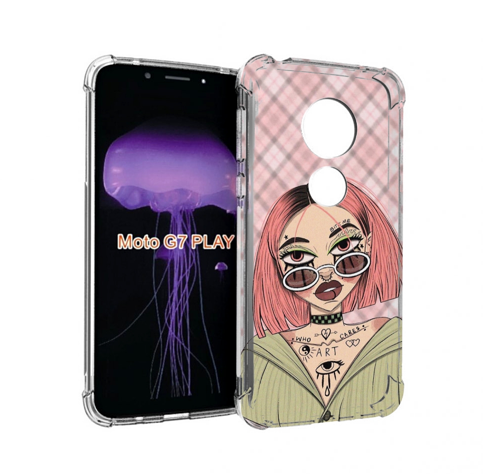 

Чехол MyPads бунтарка-девочка для Motorola Moto G7 Play, Прозрачный, Tocco