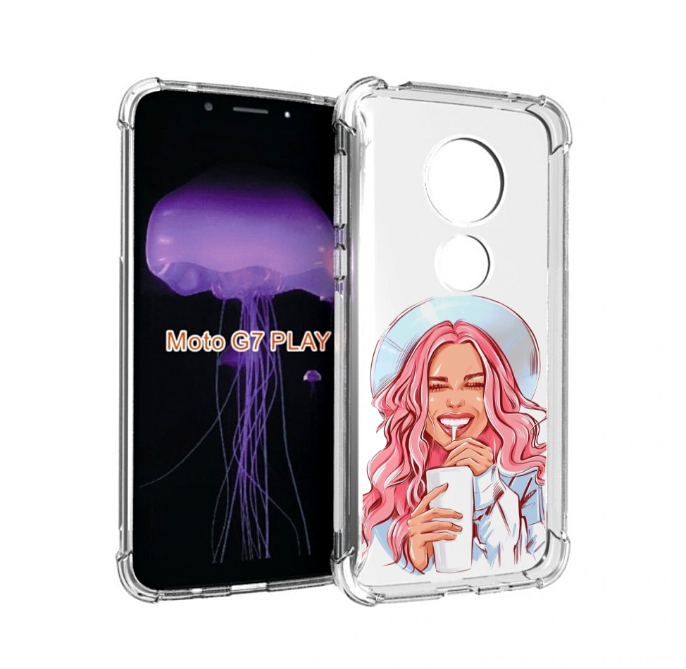 

Чехол MyPads веселая-девушка-модель женский для Motorola Moto G7 Play, Прозрачный, Tocco