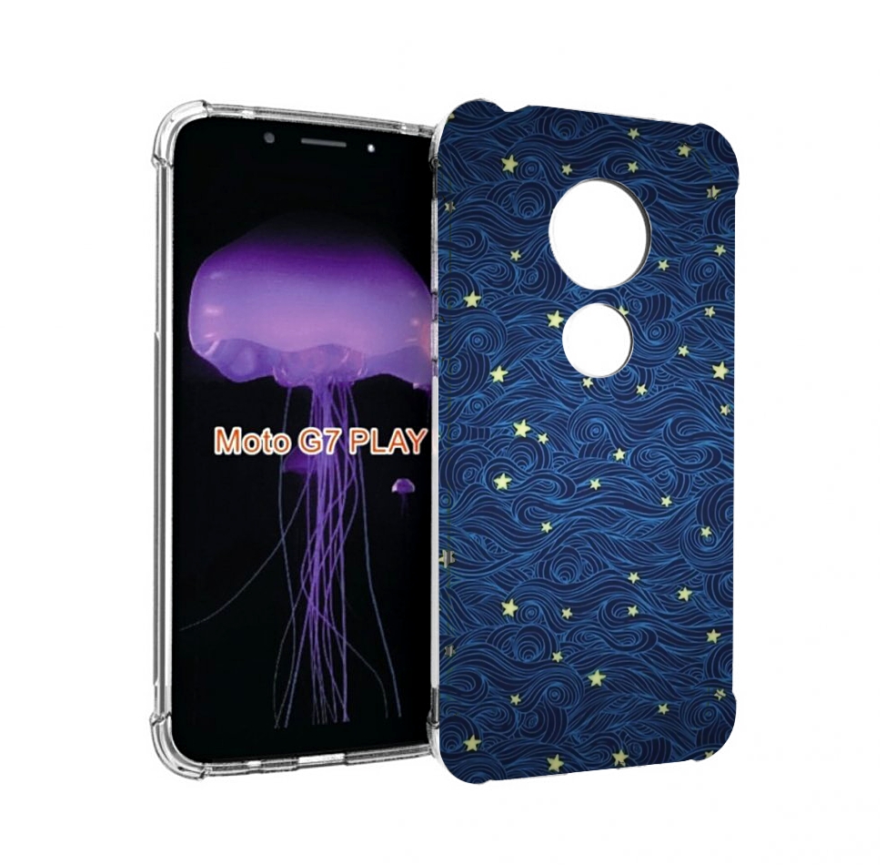

Чехол MyPads волны с звездами акварель для Motorola Moto G7 Play, Прозрачный, Tocco