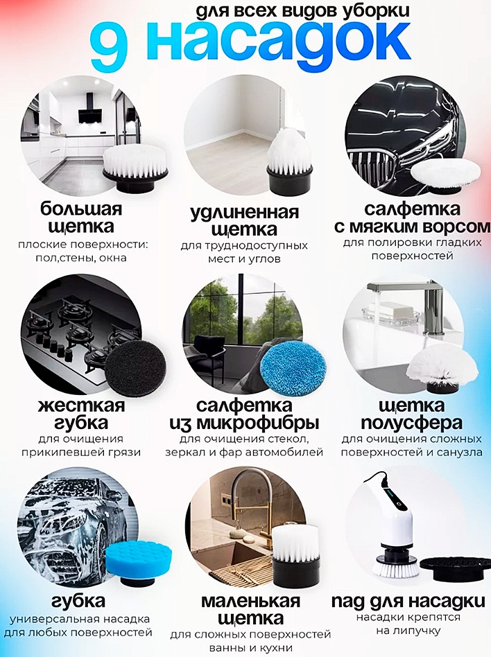 

Щетка для уборки ElCleanBrush белая, Щетка ElCleanBrush