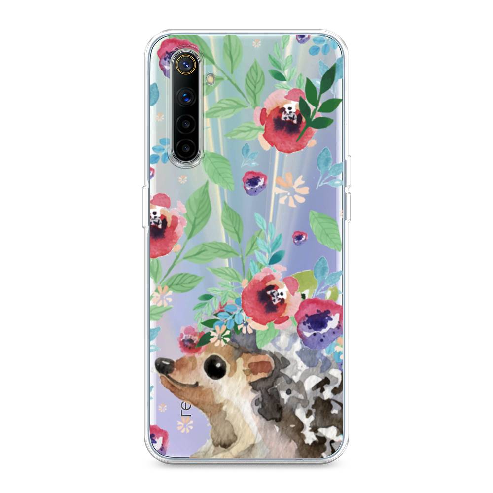 

Чехол Awog на Realme 6 "Ежик в цветах акварель", Разноцветный, 252750-2