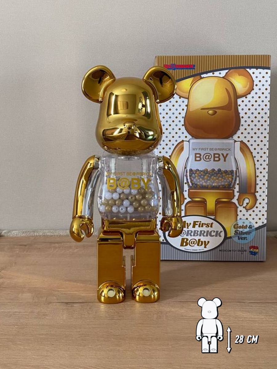 Игрушка Bearbrick My First Baby Gold & Silver Ver 28 см радиатор биметаллический royal thermo pianoforte silver satin 500 x 100 мм 8 секций хром