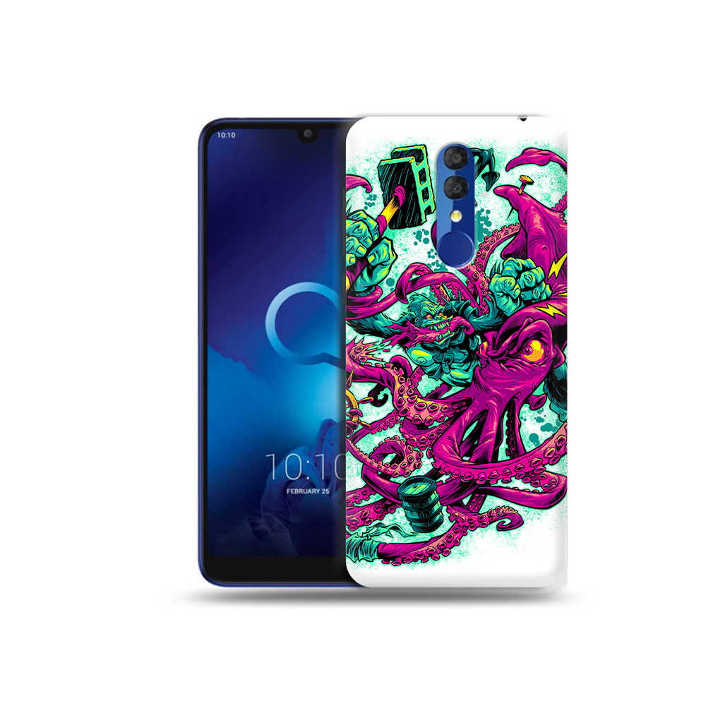 

Чехол MyPads Tocco для Alcatel 3L 5039D (2019) фиолетовый кракен (PT227139.667.657), Прозрачный, Tocco