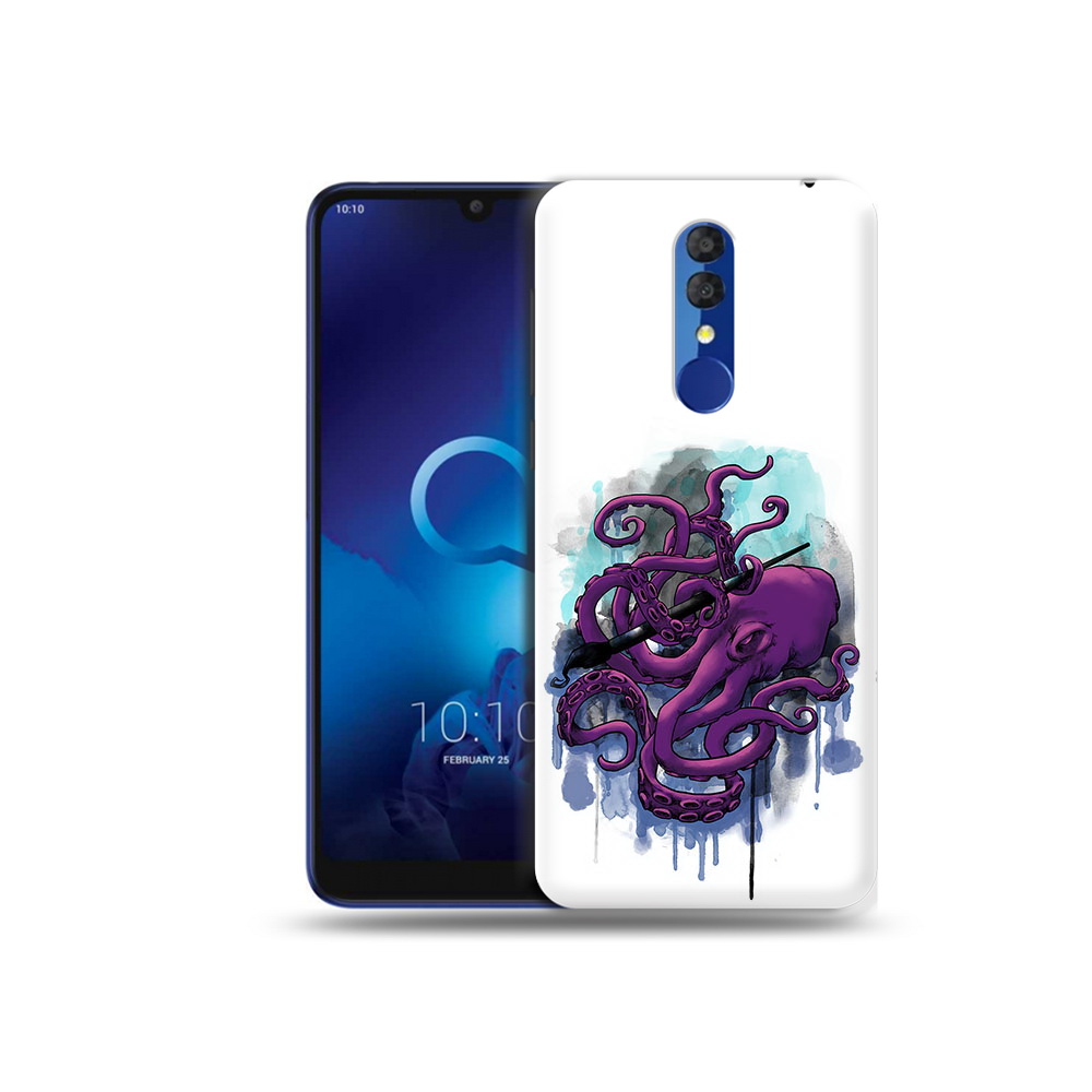 

Чехол MyPads Tocco для Alcatel 3L 5039D (2019) фиолетовый осьминог (PT227139.667.658), Прозрачный, Tocco