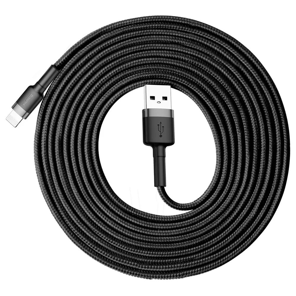 

Аксессуар Baseus Cafule Cable USB - Lightning 2A 3m Gold-Black CALKLF-RV1