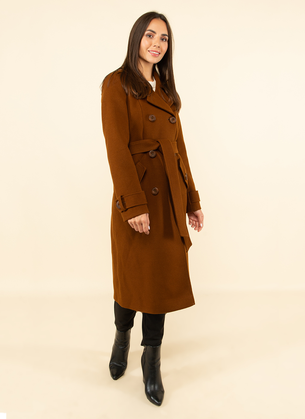 

Пальто женское Каляев 55086 коричневое 50 RU, 55086